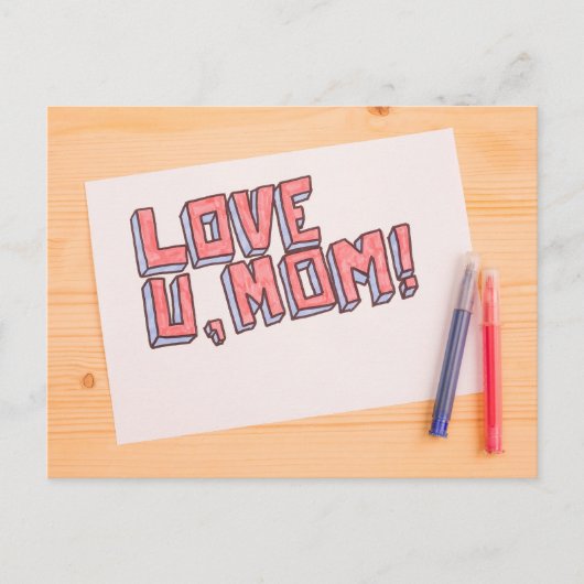 Carte Postale Je t'aime, maman (Devant)