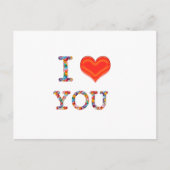 Carte Postale JE T'AIME : Manuscrit élégant de CADEAU Romance de (Devant)