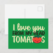 Carte Postale Je t'aime mignonne Pun de tomates drôle Saint Vale (Devant / Derrière)