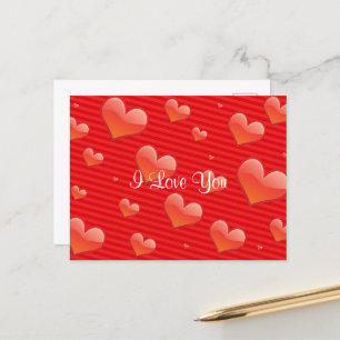 Carte Postale Je t'aime, modèle du coeur,