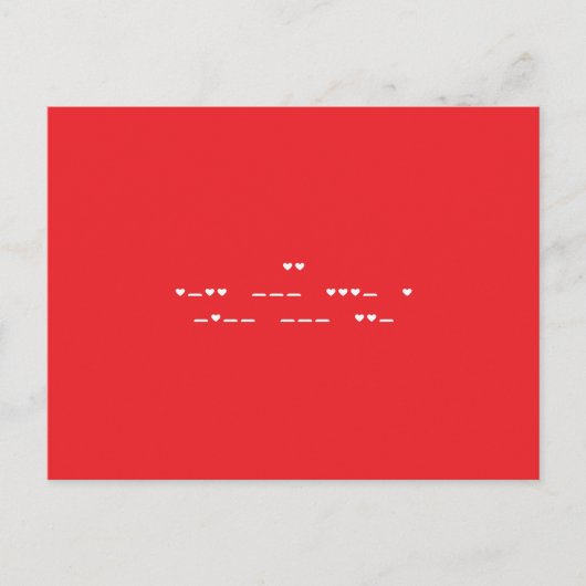 Carte Postale Je t'aime Morse Code (Devant)