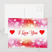Carte Postale Je t'aime Motif de coeur (Devant / Derrière)