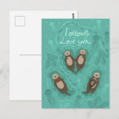 Carte Postale Je t'aime Otterly (Devant / Derrière)