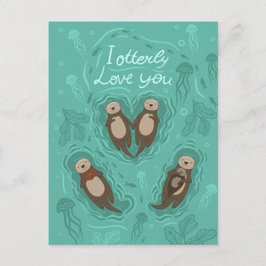 Carte Postale Je t'aime Otterly (Devant)