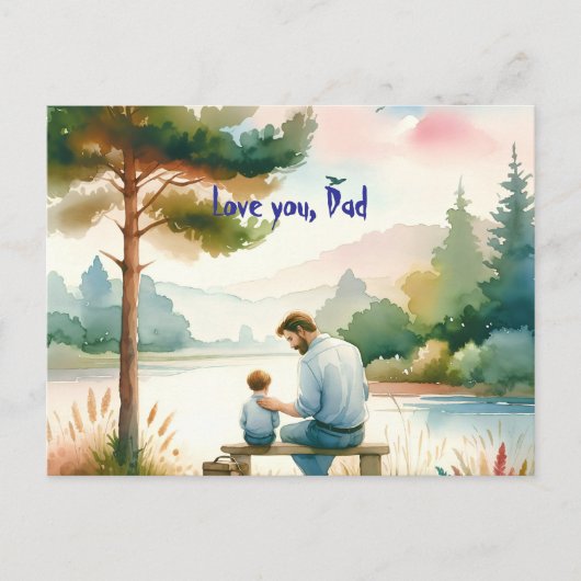 Carte Postale Je t'aime, papa (Devant)