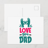 Carte Postale Je t'aime Papa (Devant / Derrière)