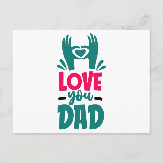 Carte Postale Je t'aime Papa (Devant)