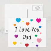 Carte Postale Je T'Aime, Papa (Devant / Derrière)