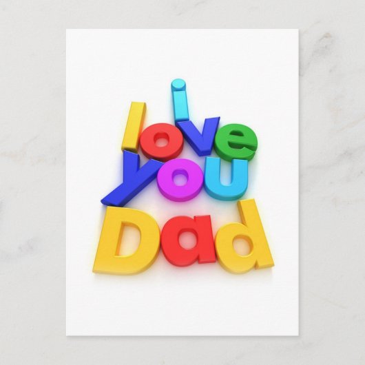 Carte Postale Je t'aime papa (Devant)