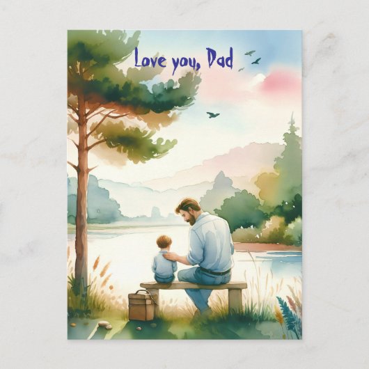 Carte Postale Je t'aime, papa (Devant)