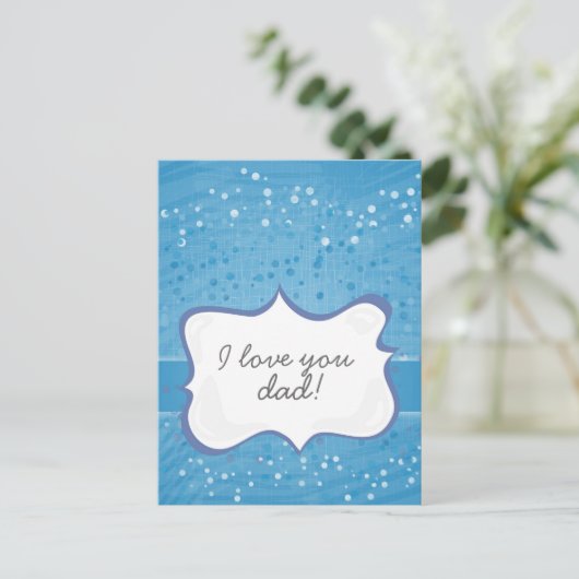 Carte Postale 'Je t'aime papa ! ' sur des points bleus (Debout devant)