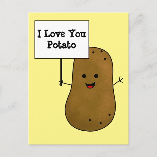 Carte Postale Je t'aime Patate (Devant)