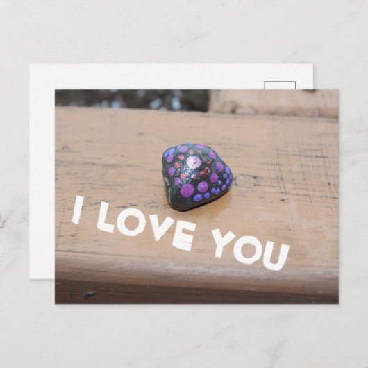 Carte Postale Je T'Aime Peint Dotted Rock (Devant / Derrière)