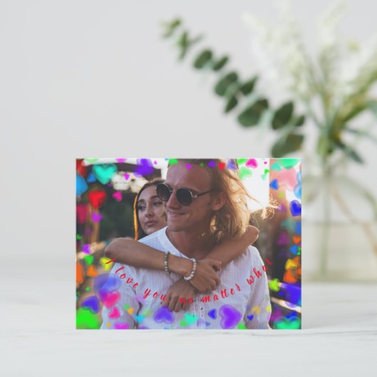 Carte Postale Je t'aime, peu importe (Debout devant)