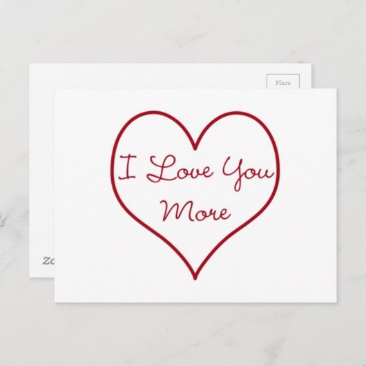 Carte Postale Je t'aime plus (Devant / Derrière)