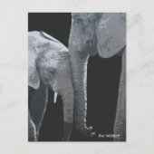 Carte Postale Je t'aime plus, éléphant Original Art (Devant)
