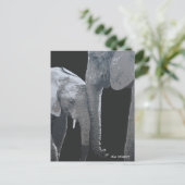 Carte Postale Je t'aime plus, éléphant Original Art (Debout devant)