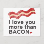 Carte Postale Je T'Aime Plus Que Bacon (Devant)