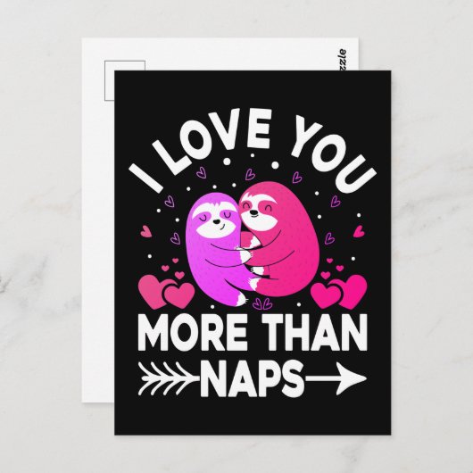 Carte Postale Je t'aime plus que des fentes roses et violettes (Devant / Derrière)