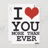 Carte Postale Je t'aime plus que jamais (Devant / Derrière)