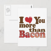 Carte Postale Je t'aime plus que le bacon (Devant / Derrière)
