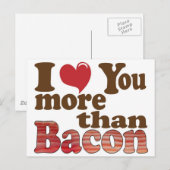 Carte Postale Je t'aime plus que le bacon (Devant / Derrière)