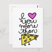 Carte Postale Je t'aime plus que le fromage. (Devant / Derrière)