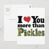 Carte Postale Je t'aime plus que les cornichons (Devant / Derrière)
