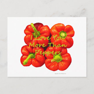 Carte Postale Je t'aime plus que les poivrons