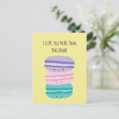 Carte Postale Je t'aime plus que Macarons Kawaii Pastel Cute (Debout devant)