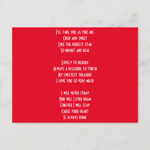 Carte Postale Je t'aime poème