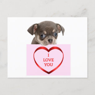 Carte Postale Je T'Aime Puppy Card