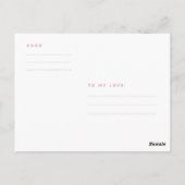 Carte Postale Je T'Aime Rose (Dos)