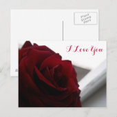 Carte Postale Je T'Aime (Rose Rouge) (Devant / Derrière)