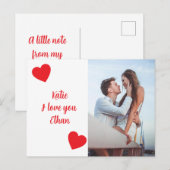 Carte Postale Je t'aime - Saint-Valentin (Devant / Derrière)
