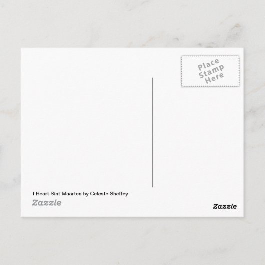 Carte postale Je t'aime Sint Maarten (Dos)