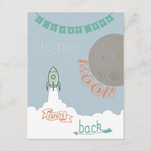 Carte Postale Je T'Aime Sur La Lune Et De Retour