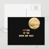 Carte Postale Je t'aime sur la Lune et de retour (Devant / Derrière)