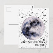 Carte Postale Je t'aime sur la lune et de retour (Devant / Derrière)