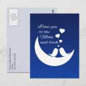 Carte Postale Je t'aime sur la Lune et de retour (Devant / Derrière)