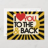 Carte Postale Je t'aime sur la Lune et de retour (Devant / Derrière)