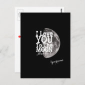 Carte Postale Je T'Aime Sur La Lune Et De Retour (Devant / Derrière)