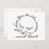 Carte Postale Je t'aime sur la Lune et le dos (Devant / Derrière)