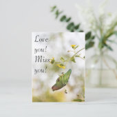 Carte Postale Je t'aime, tu manques lovebird (Debout devant)