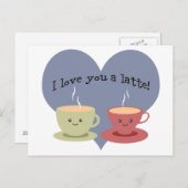 Carte Postale Je t'aime un latte ! (Devant / Derrière)
