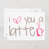 Carte Postale Je t'aime un Latte (Devant / Derrière)