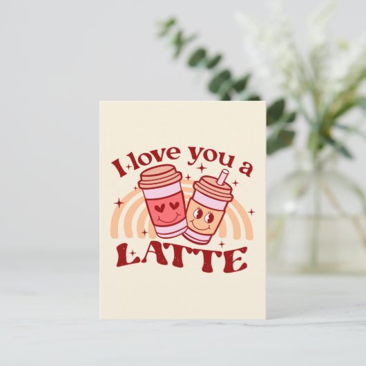 Carte Postale Je T'Aime Un Latte (Debout devant)
