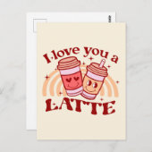 Carte Postale Je T'Aime Un Latte (Devant / Derrière)