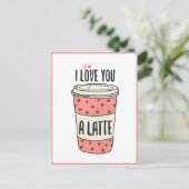 Carte Postale Je t'aime une latte, drôle Valentine (Debout devant)