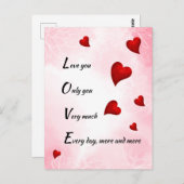 Carte Postale Je t'aime, Valentine (Devant / Derrière)